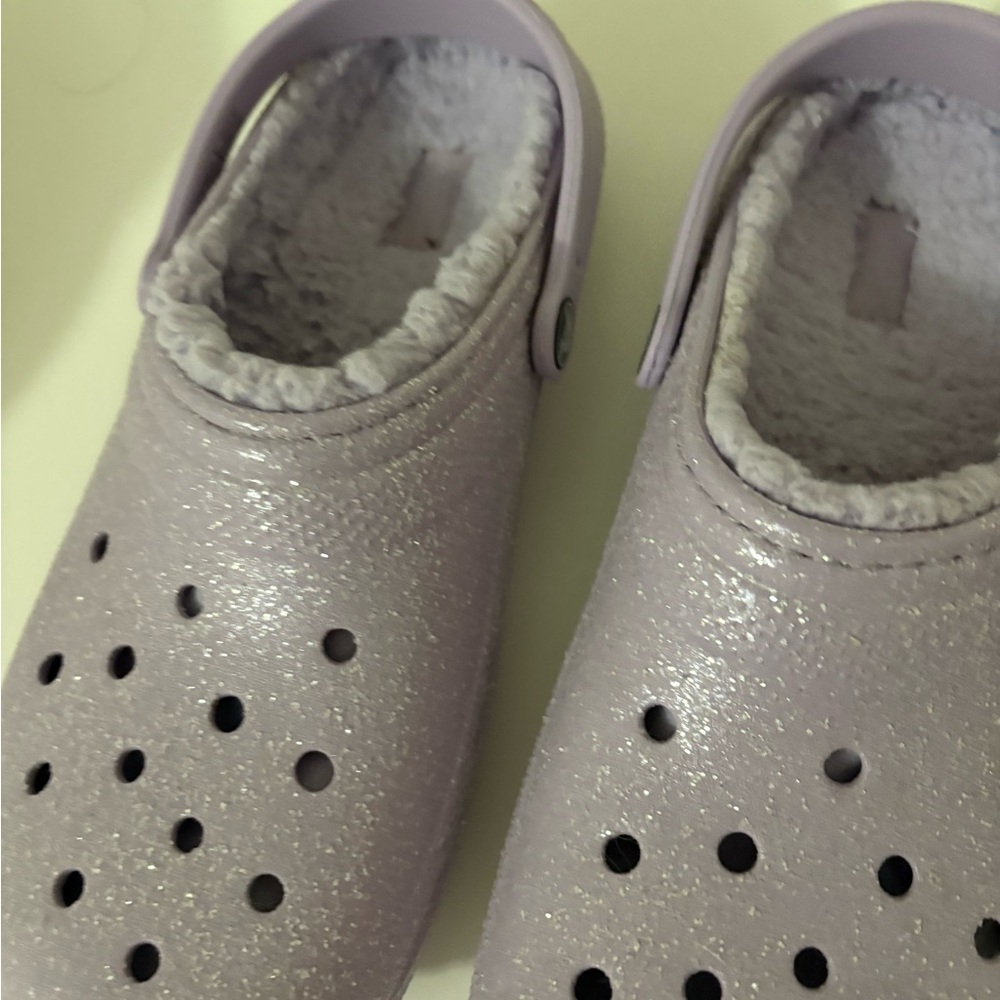 CROCS Kids Sparkly Lilac Slippers
